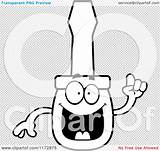 Screwdriver Mascot Idea Smart Outlined Coloring Clipart Vector Cartoon Thoman Cory sketch template