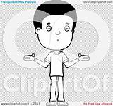 Shrugging Adolescent Careless Teenage Boy Outlined Coloring Clipart Vector Cartoon Thoman Cory sketch template