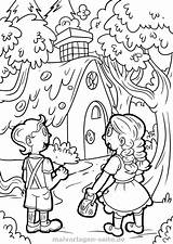 Gretel Hansel Coloring Pages Tale Fairy Getcolorings Getdrawings Color Printable sketch template