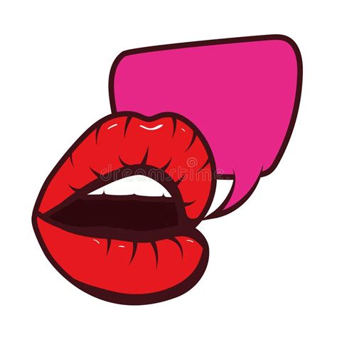 Woman Mouth With Speech Bubble Pop Art Style Stock Vector