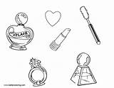 Makeup Coloring Pages Heart Printable Kids Print sketch template