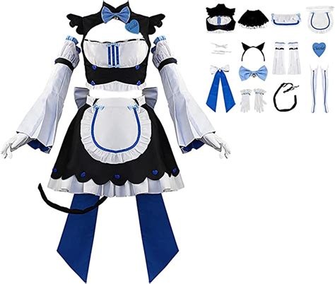 iopbot women maid outfit cosplay anime neko black and white