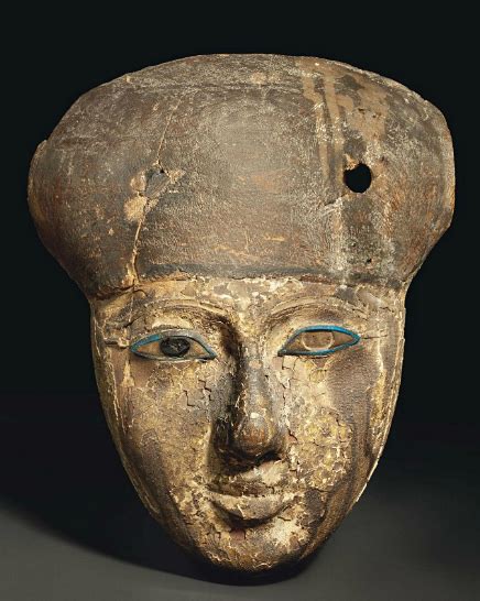 Egyptian Wood Mummy Mask Third Intermediate Period Dynasty Xxi Xxv