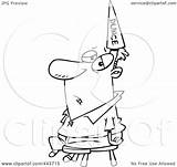 Dunce Wearing Hat Man Toonaday Royalty Outline Illustration Cartoon Rf Clip 2021 sketch template