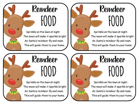 printable reindeer food poem printable form templates  letter