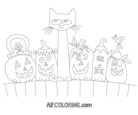 pete  cat halloween printable coloring page coloring home