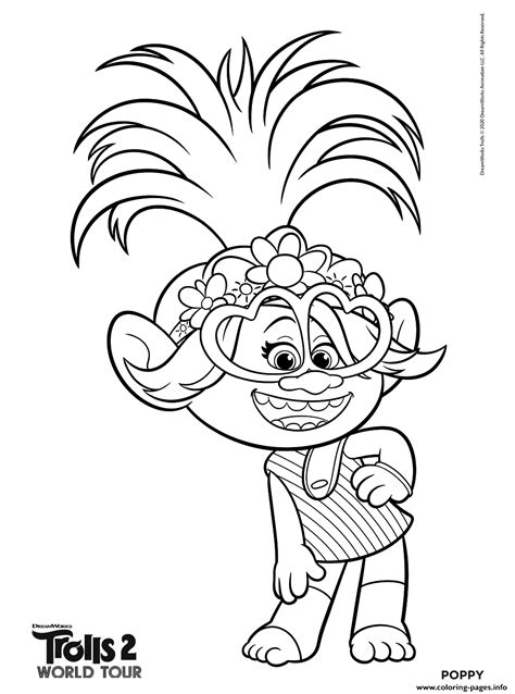 trolls  queen poppy coloring page printable
