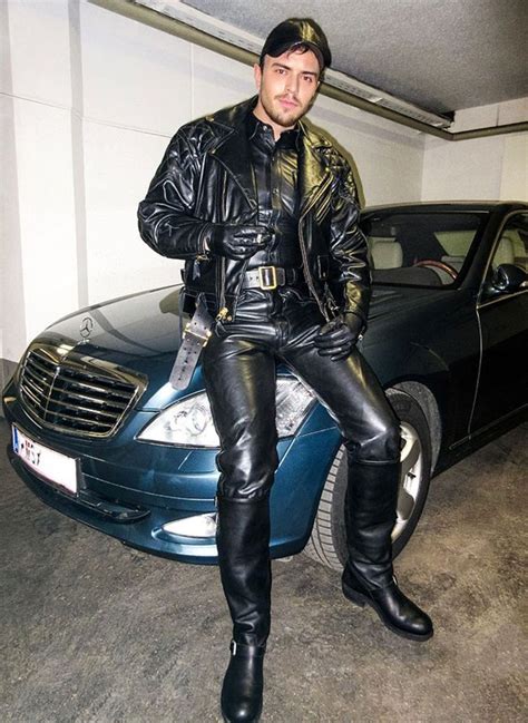 punkerskinhead — handsome guy into leather gear mens