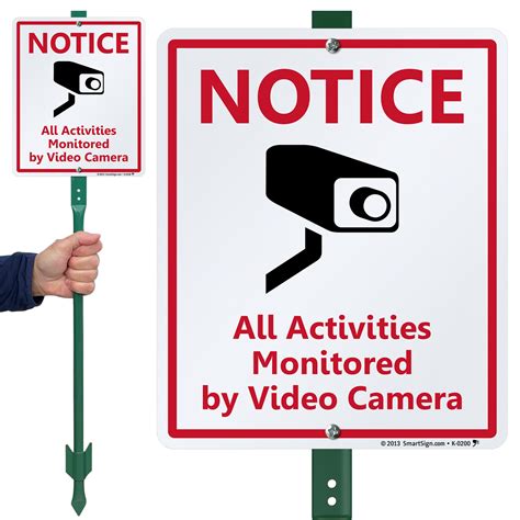 activities monitored  video camera sign stake kit sku