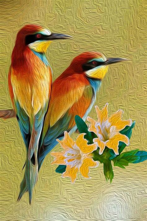 beautiful world bird painting acrylic birds painting