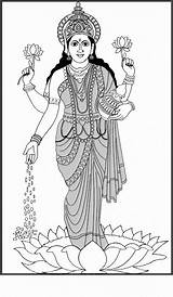 Lakshmi Coloring Pages Maa Goddess Laxmi Hindu Goddesses Gods Diwali Drawing Mythology Printable Devi Drawings Book Easy Wealth Paintings Color sketch template