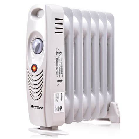 costway   portable mini electric oil filled radiator heater  fin thermostat home walmart