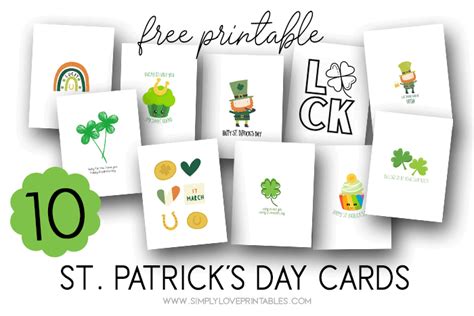 st patricks day printable cards simply love printables