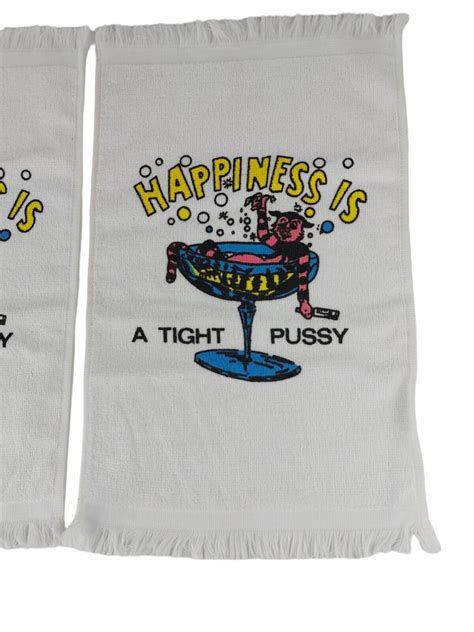 vintage happiness is a tight pussy towels set naughty funny ebay