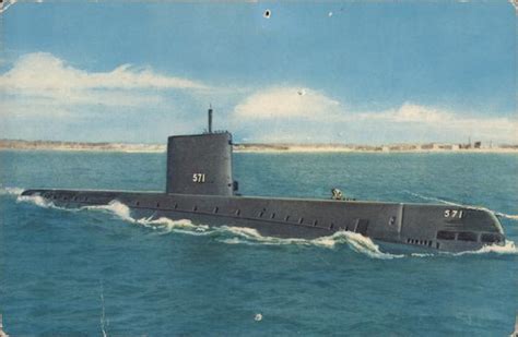 the uss navy nuclear submarine nautilus ssn 571 postcard