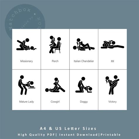 32 Sex Position Cards With Diagrams Valentines Day T Kama Etsy