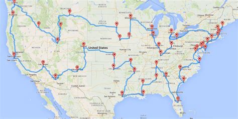 maps show optimal road trips   state  contiguous  business insider