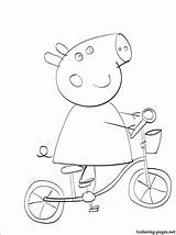Peppa Pig Coloring Bike Printable Pages Riding Tricycle Bicycle Kids Colouring Template Getdrawings Getcolorings Site Only Little Book sketch template