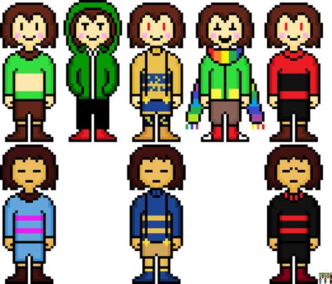 some chara s and frisk s by flambeworm370 on deviantart