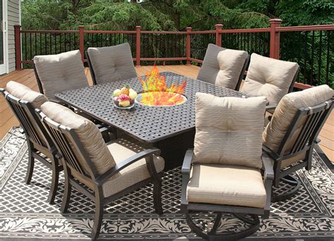 patio furniture   square outdoor dining sets    fire