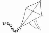 Kite Coloring Pages Kids Clip Clipart Printable sketch template
