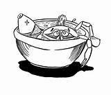 Soup Clipart Bowl Coloring Fish Cliparts Seafood Pages Colouring Library sketch template