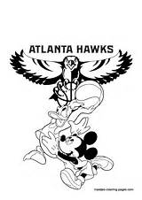 Atlanta Coloring Pages Hawks Nba Disney Print sketch template