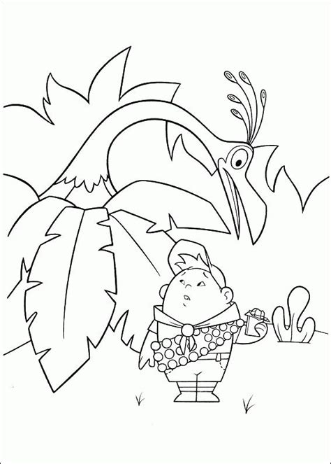 pixar  russell  bird coloring page cartoon coloring pages bird