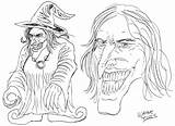 Witch Drawing Hag Old Sketch Witches Tully Wayne Horror sketch template