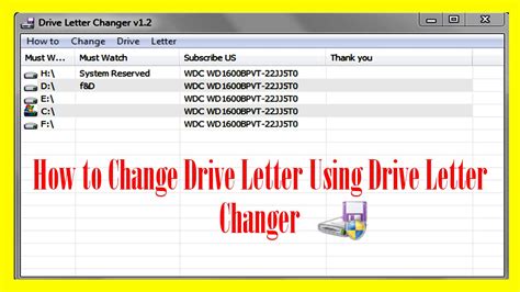 change drive letter  drive letter changer dchanger youtube