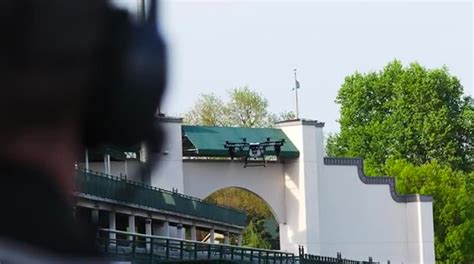 drone helps disinfect churchill downs  kentucky derby