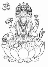 Brahma Coloring Pages Hinduism Printable Kids Adults sketch template