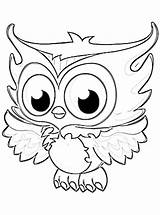 Owl Coloring Pages Cute Baby Printable Owls Cartoon Kids Print Color Girls Drawing Colouring Animals Bird Monster Girl Burrowing Getdrawings sketch template