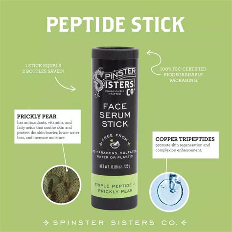 triple peptides and prickly pear oil face serum stick spinster sisters