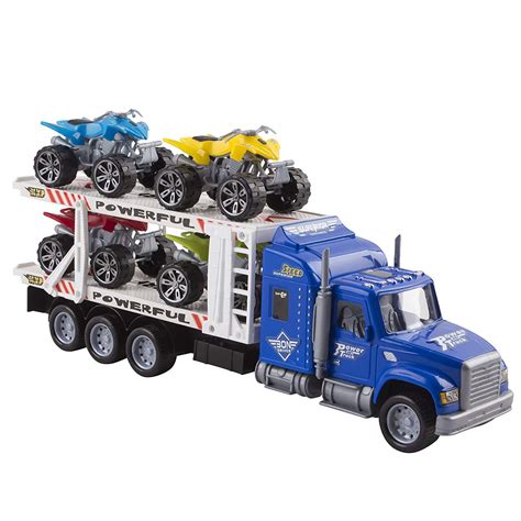 toy truck transporter trailer  childrens friction big rig