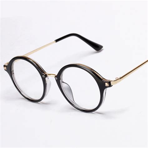 wholesale vintage round eyeglasses women gold metal rivets designer
