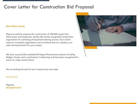 cover letter  construction bid proposal  powerpoint