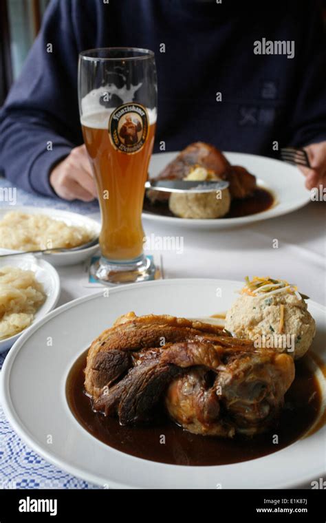 munich beer house meal stock photo alamy