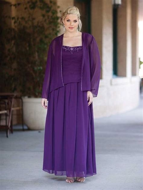 Purple Plus Size Mother Of The Groom Dresses Two Piece