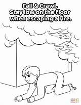 Coloring Fire Safety Under Pages Crawl Smoke Low Printable Fall Kids Drawing Birijus sketch template