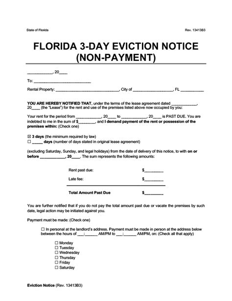 printable  day eviction notice printable  templates