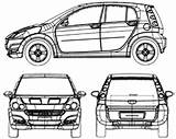 Smart Forfour Blueprints 2005 Hatchback Car sketch template