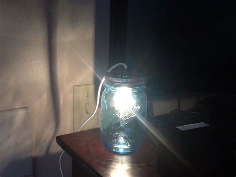 My Blue Mason Jar Light Total Cost 7 00 Jar Lights Mason Jar