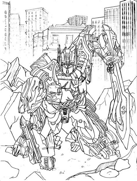 optimus battle coloring page  printable coloring pages  kids