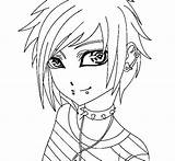 Emo Coloring Pages Couple Girl Getdrawings Getcolorings sketch template