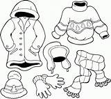 Coloring Clothes Winter Pages Kids Color Printable Clothing sketch template