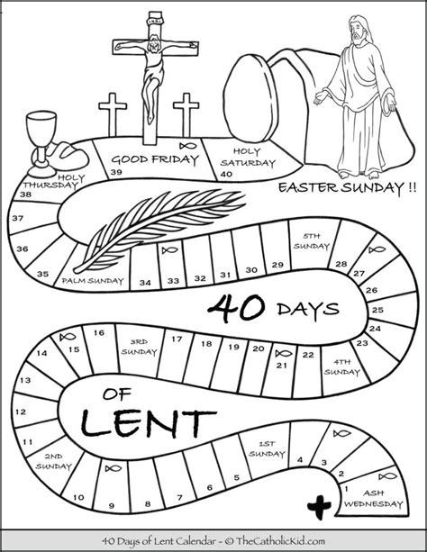 kids lent calendar coloring page thecatholickidcom