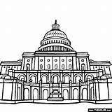 Capitol Famous Coloring Hill Landmarks Pages Places Washington Clipart States United Building Color Landmark Sheet Colouring Print Kids Buildings Dc sketch template