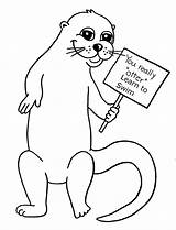 Coloring Otter sketch template