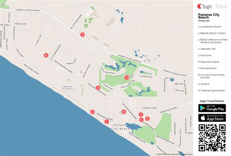 Panama City Beach Printable Tourist Map Sygic Travel